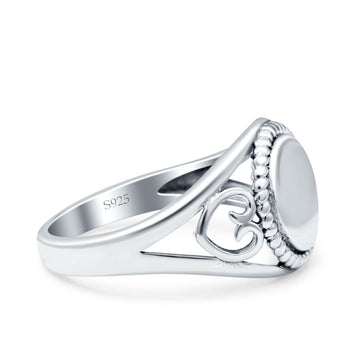 Oxidized Band Solid 925 Sterling Silver Thumb Ring (11.5mm)